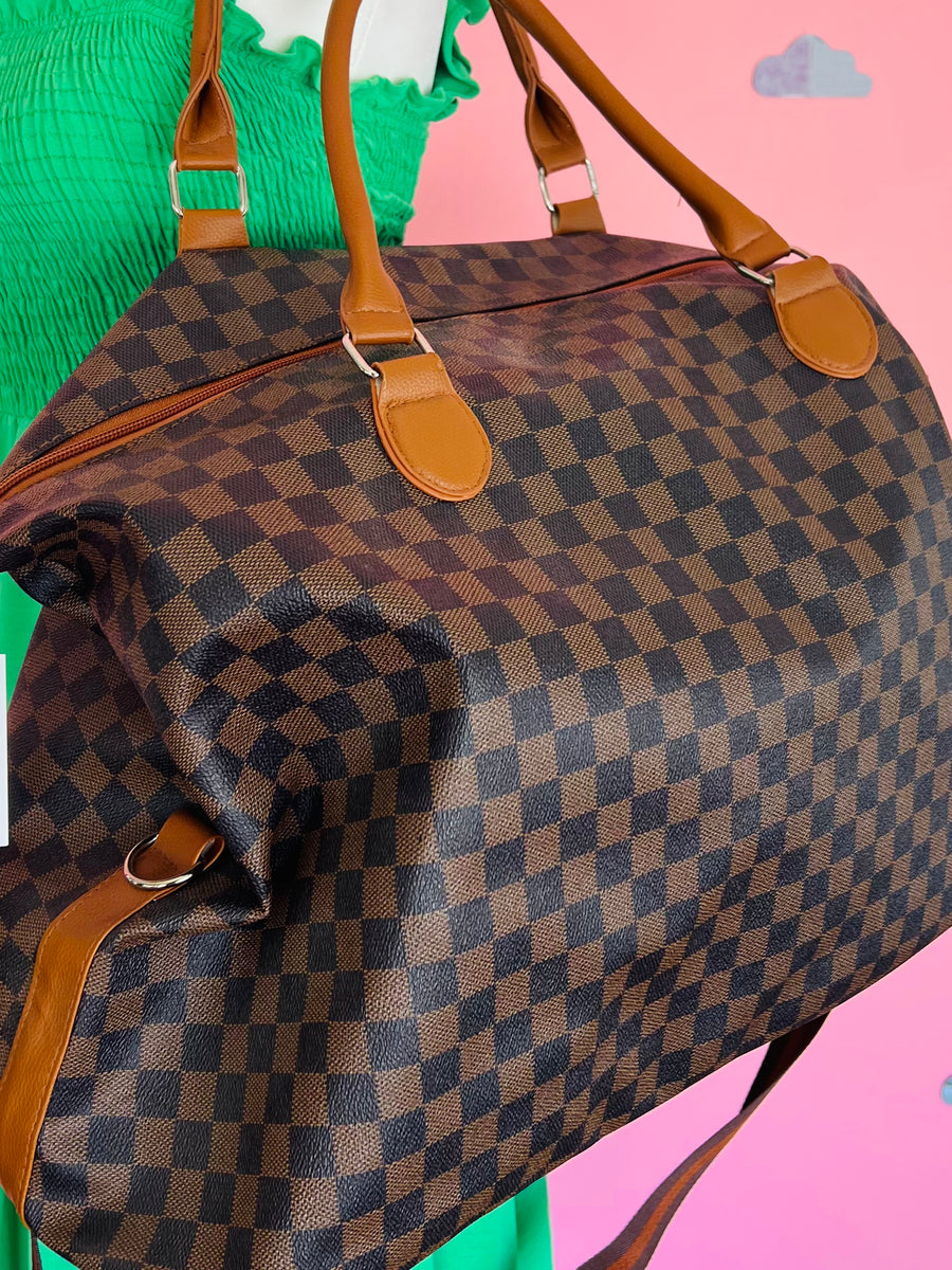 Luxury Brown/Black Checkered | Duffle Bag