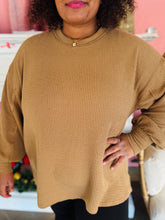 Brown Knit Long Sleeve Top