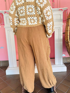 Taupe Gauze Harlem Baggy Pants
