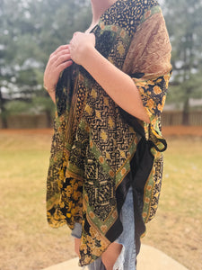 Velvet Detailed Throw Over