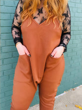 Rust Textured Jumpsuit