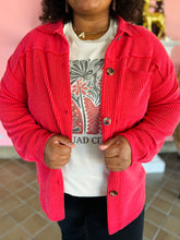 Red Ribbed Shacket