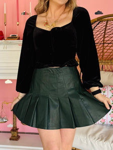 Pleated Dark Green Skirt