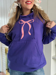 Purple Bow Hooded Sweatshirt