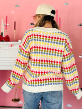 Colorful Knit Button Cardigan