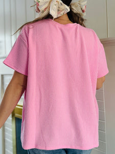 Ribbed Light Pink Top