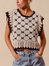 Oatmeal & Black Bow Sweater Top