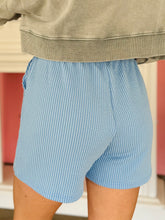 Ribbed Light Blue Shorts