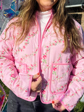 Pink Floral Quilted Jacket