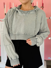 Grey Mineral Wash Pullover Hoodie