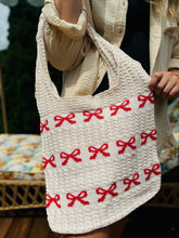 Bow Crochet Tote Bag