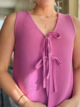 Mauve Front Bow Sweater Vest