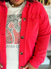 Red Ribbed Shacket