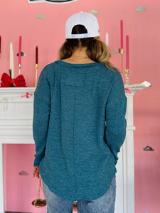 Teal Button Long Sleeve