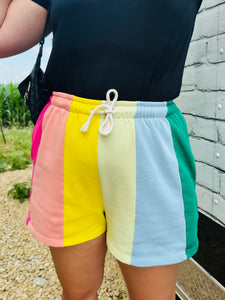 Bold Colorful Stripe Shorts