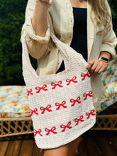 Bow Crochet Tote Bag