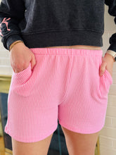 Ribbed Light Pink Shorts