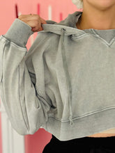 Grey Mineral Wash Pullover Hoodie