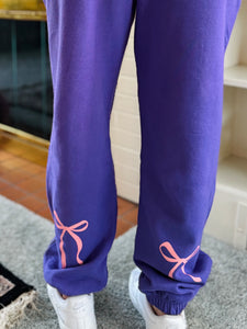 Purple Bow Joggers