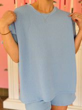 Ribbed Light Blue Top