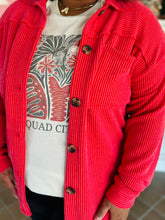 Red Ribbed Shacket