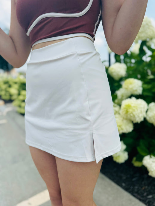 Cream Athletic Skort