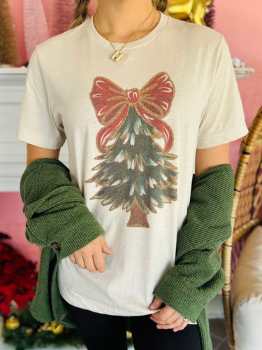 Holiday Tree with Bow Tee